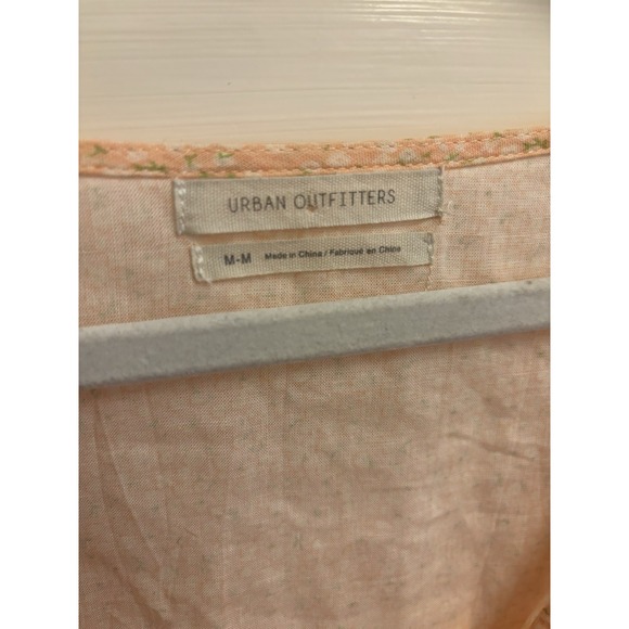Urban Outfitters Peach Floral Twist Linen Long‎ Sleeve Crop Top Size Medium - Picture 7 of 8